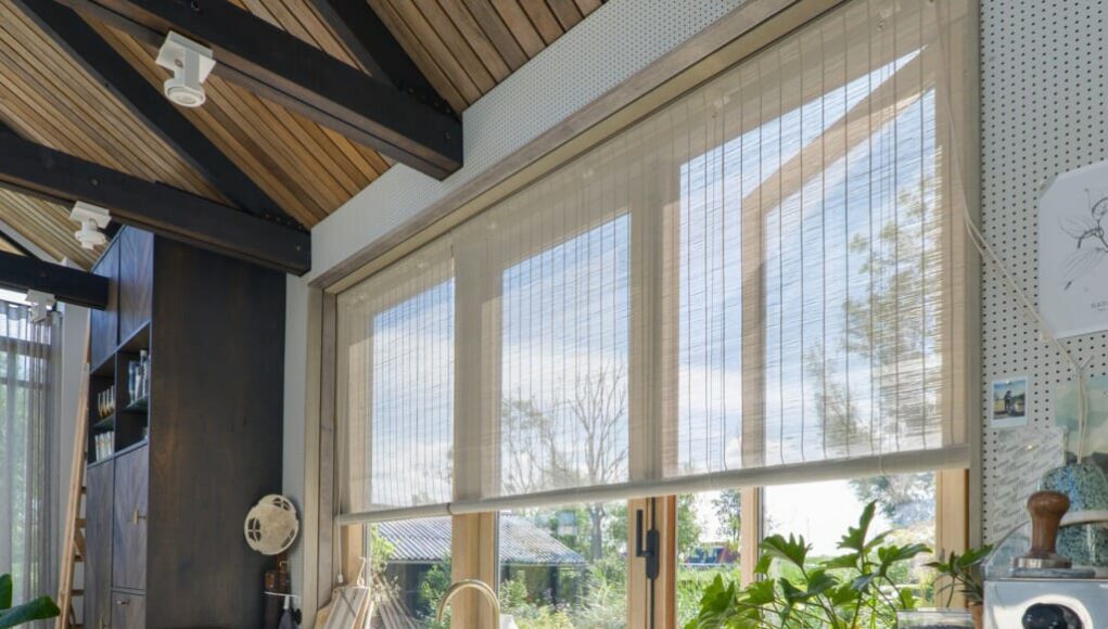 Woodweave blinds, geweven hout